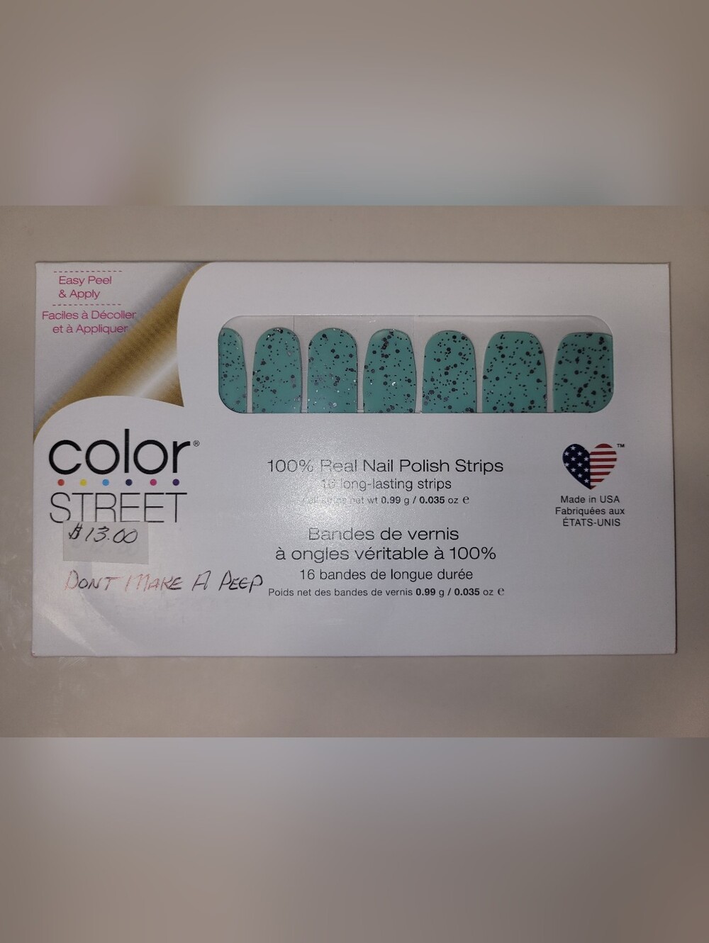 5 for $25 - Color Street Don't Make A Peep nail polish strips